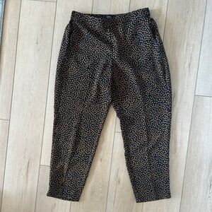 J. Crew Black and Tan Polka Dot Pants